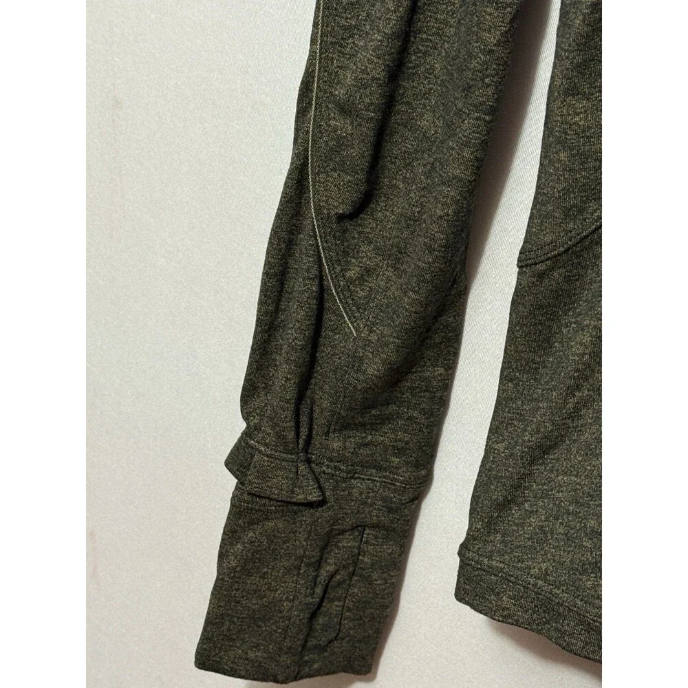 Lululemon Extra Mile 1/2 Zip Pullover Womens 6 Heathered Utilitarian Green